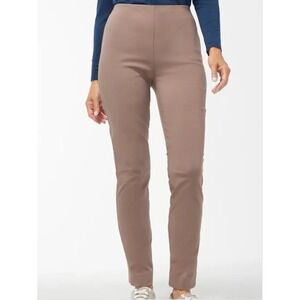 Chicos Sz 0.5 US (6) So Slimming 360 Juliet Side Vent Pants Taupe Full Length